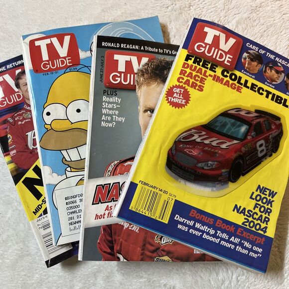 Lot of 4 TV Guide Books 2003 2004 NASCAR Collectible Dual-Image Car - Picture 1 of 10